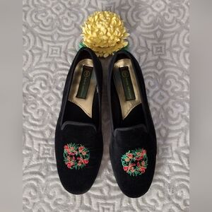 Basic Editions Black Velvet Holiday Wreath Women's Ballet Flats Size 8